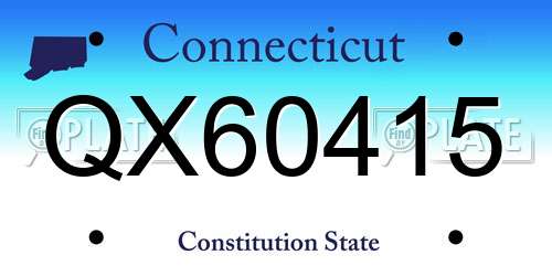 QX60415 Connecticut License Plate