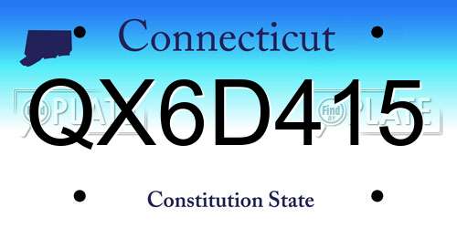 QX6D415 Connecticut License Plate