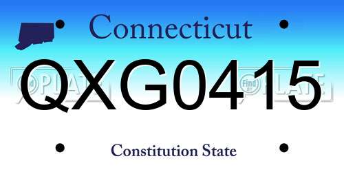 QXG0415 Connecticut License Plate