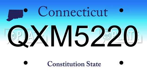 QXM5220 Connecticut License Plate