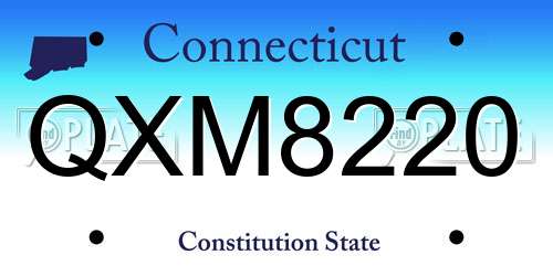 QXM8220 Connecticut License Plate