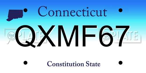 QXMF67 Connecticut License Plate