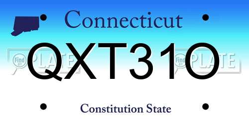 QXT31O Connecticut License Plate