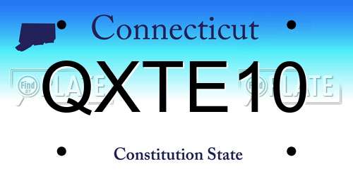 QXTE10 Connecticut License Plate