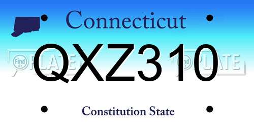 QXZ310 Connecticut License Plate
