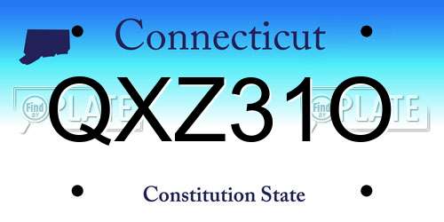 QXZ31O Connecticut License Plate