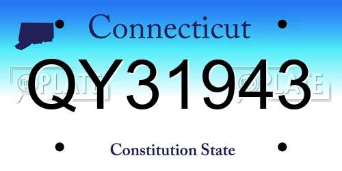 QY31943 Connecticut License Plate