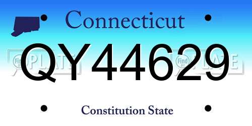 QY44629 Connecticut License Plate
