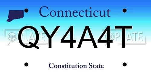 QY4A4T Connecticut License Plate