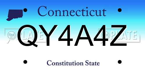 QY4A4Z Connecticut License Plate