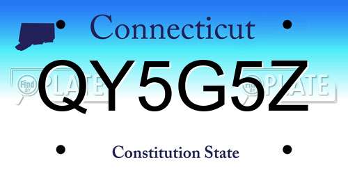 QY5G5Z Connecticut License Plate