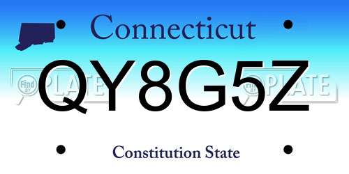 QY8G5Z Connecticut License Plate