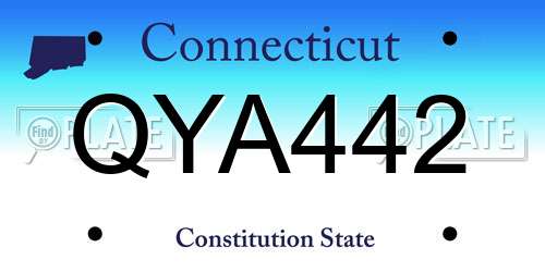 QYA442 Connecticut License Plate