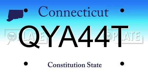 QYA44T Connecticut License Plate