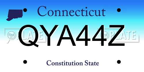 QYA44Z Connecticut License Plate