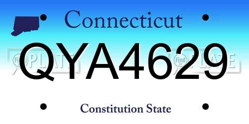 QYA4629 Connecticut License Plate