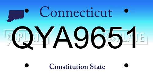 QYA9651 Connecticut License Plate