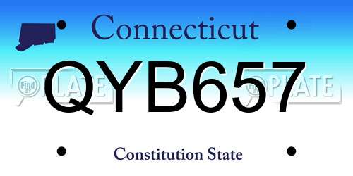QYB657 Connecticut License Plate
