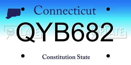 QYB682 Connecticut License Plate