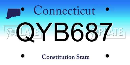 QYB687 Connecticut License Plate