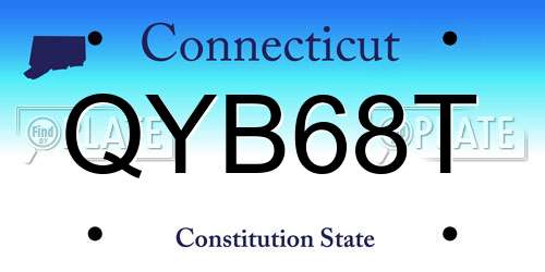 QYB68T Connecticut License Plate