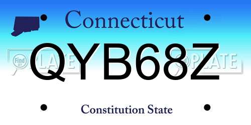 QYB68Z Connecticut License Plate