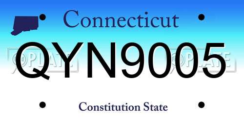 QYN9005 Connecticut License Plate
