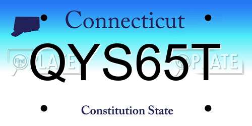 QYS65T Connecticut License Plate