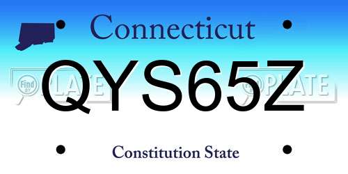 QYS65Z Connecticut License Plate