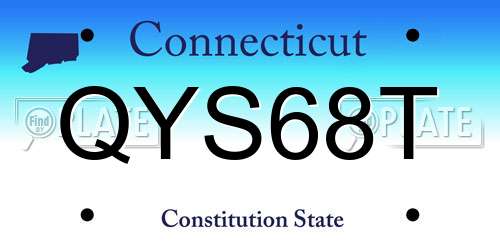 QYS68T Connecticut License Plate
