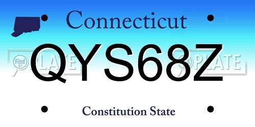 QYS68Z Connecticut License Plate
