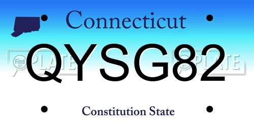 QYSG82 Connecticut License Plate