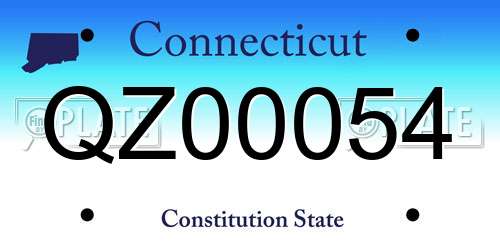 QZ00054 Connecticut License Plate