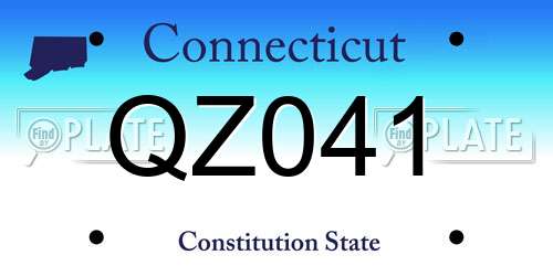 QZ041 Connecticut License Plate
