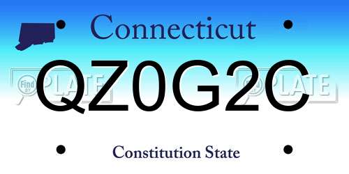 QZ0G2C Connecticut License Plate