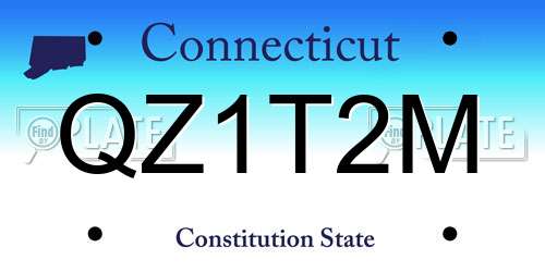 QZ1T2M Connecticut License Plate