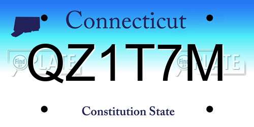 QZ1T7M Connecticut License Plate
