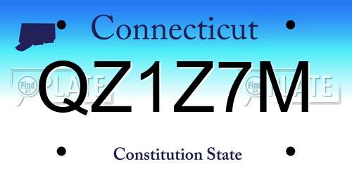 QZ1Z7M Connecticut License Plate