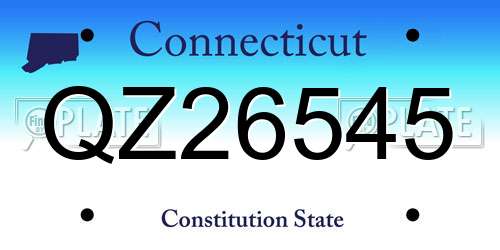 QZ26545 Connecticut License Plate