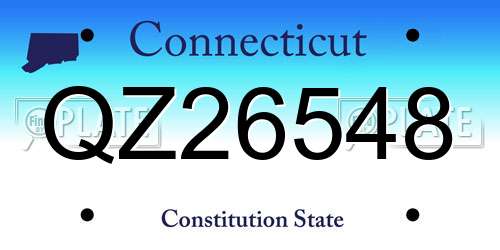 QZ26548 Connecticut License Plate