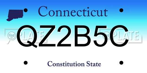 QZ2B5C Connecticut License Plate