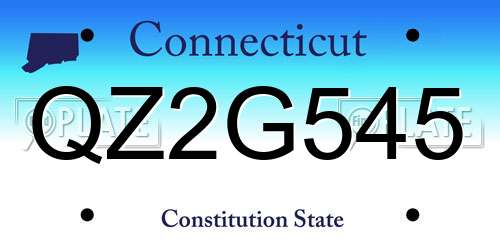 QZ2G545 Connecticut License Plate