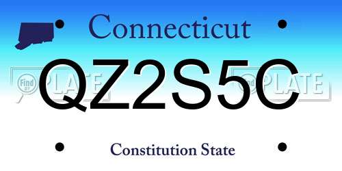 QZ2S5C Connecticut License Plate