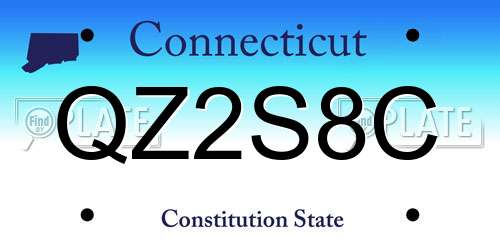 QZ2S8C Connecticut License Plate
