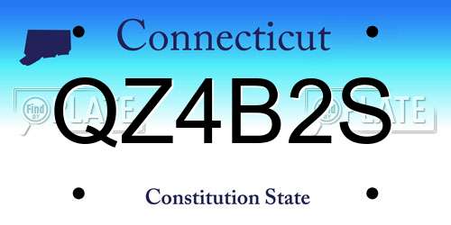 QZ4B2S Connecticut License Plate