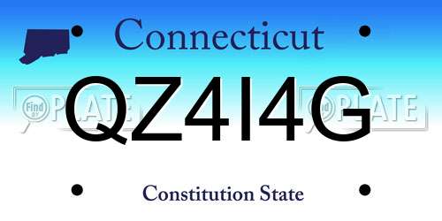 QZ4I4G Connecticut License Plate