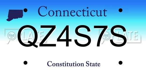 QZ4S7S Connecticut License Plate