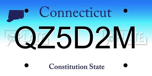 QZ5D2M Connecticut License Plate