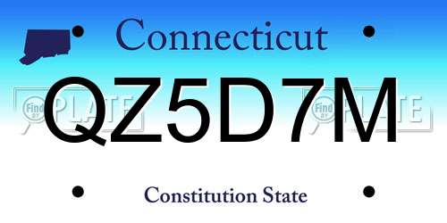 QZ5D7M Connecticut License Plate