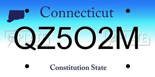 QZ5O2M Connecticut License Plate